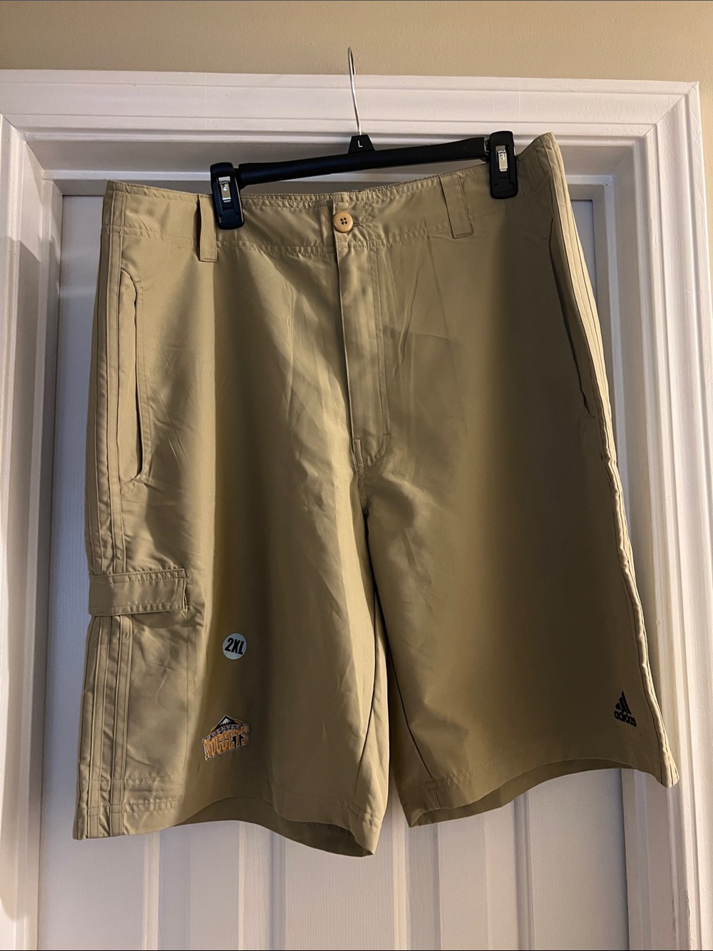 adidas Denver Nuggets Tan Cargo Shorts